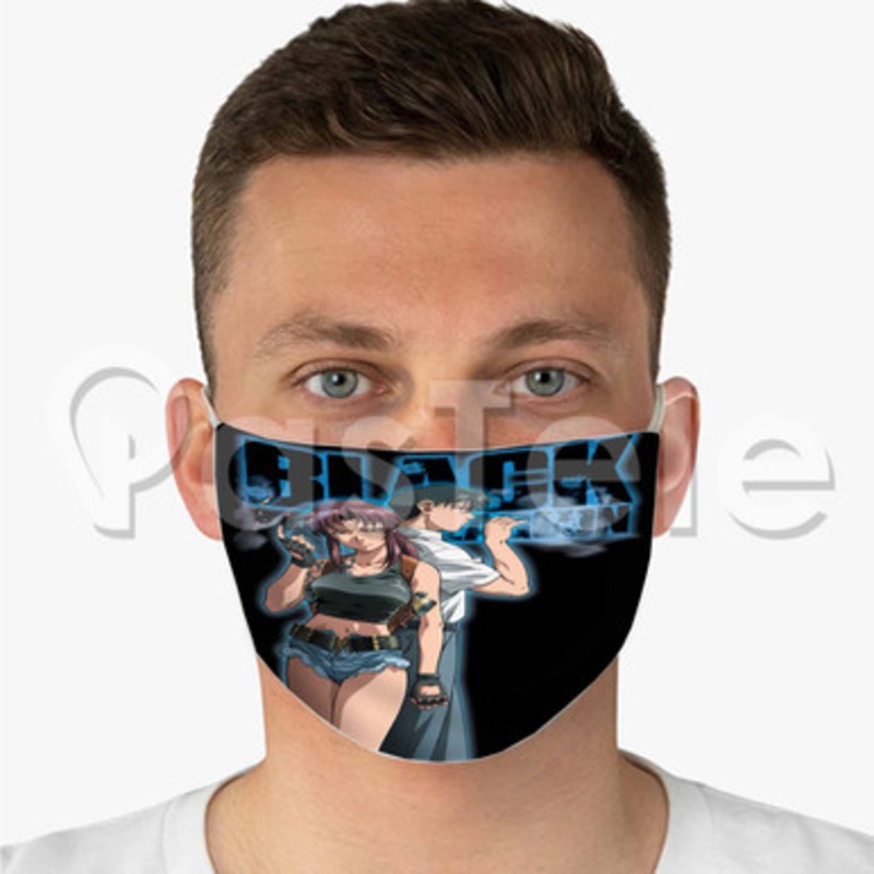Black Lagoon Custom Fabric Face Mask Polyester Two Layers Cloth
