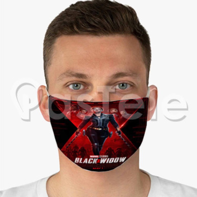 Black Widow Custom Fabric Face Mask Polyester Two Layers Cloth