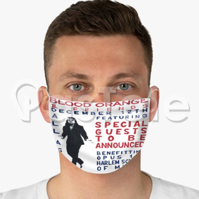 Blood Orange Custom Fabric Face Mask Polyester Two Layers Cloth