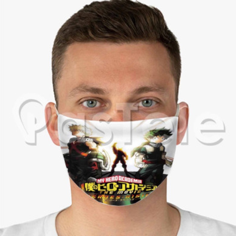 Boku No Hero Academia Heroes Rising Custom Fabric Face Mask Polyester Two Layers Cloth
