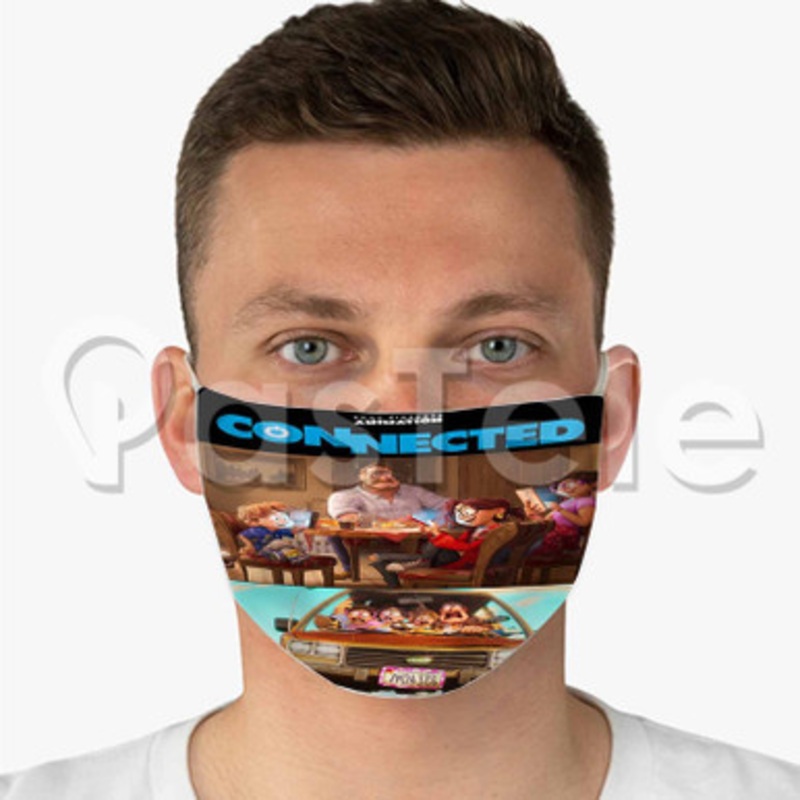 Connected Custom Fabric Face Mask Polyester Two Layers Cloth
