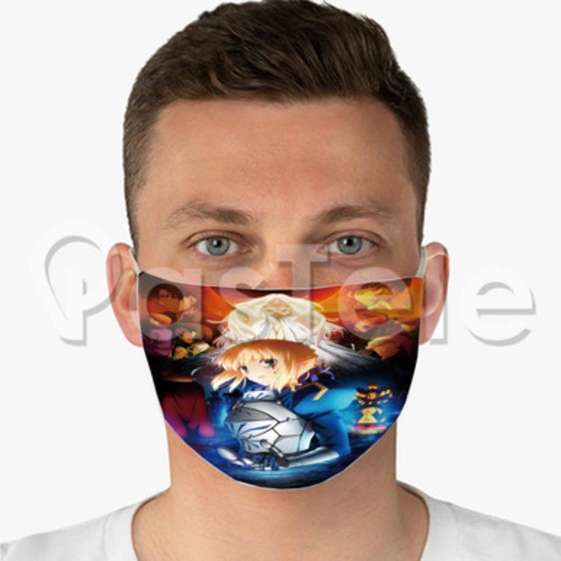 Fate Zero Custom Fabric Face Mask Polyester Two Layers Cloth