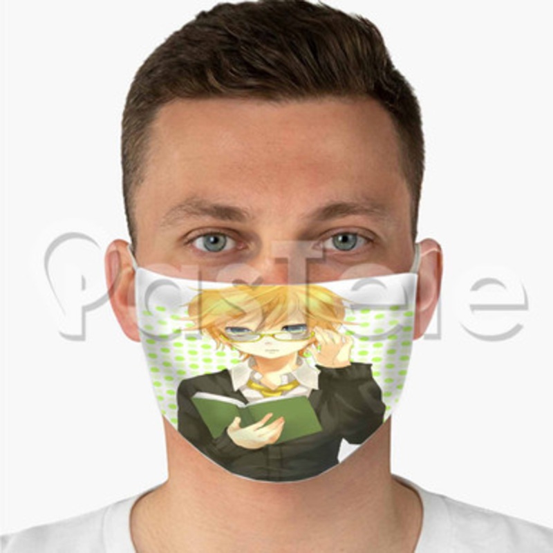 Kagamine Len Vocaloid Custom Fabric Face Mask Polyester Two Layers Cloth