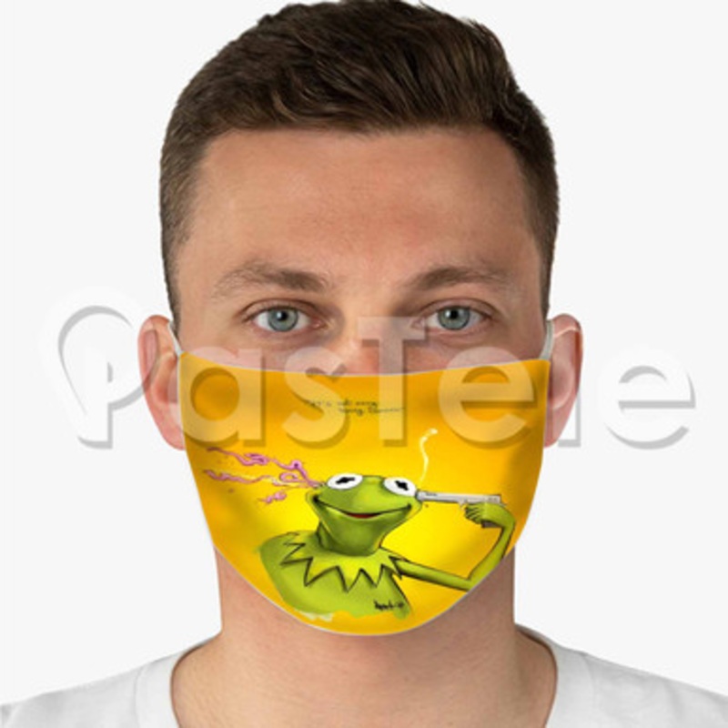 Kermit Custom Fabric Face Mask Polyester Two Layers Cloth