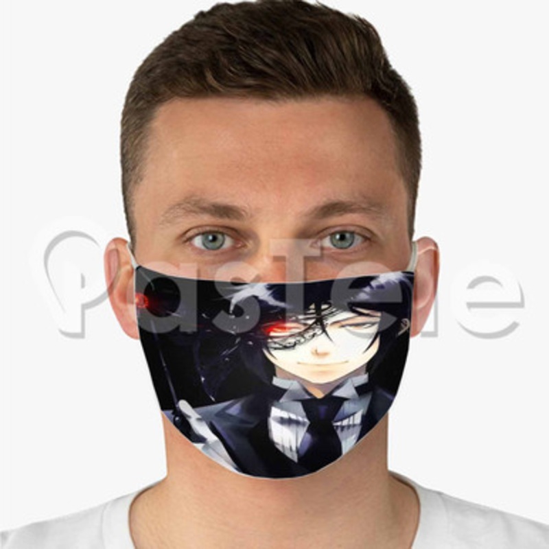 Kuroshitsuji Black Butler Custom Fabric Face Mask Polyester Two Layers Cloth