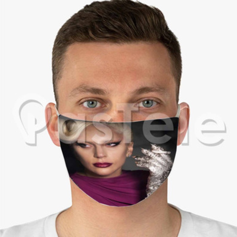 Lady Gaga Cigarette Custom Fabric Face Mask Polyester Two Layers Cloth