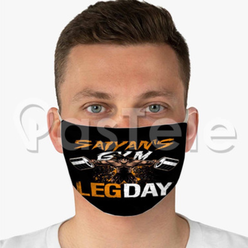 LEG DAY GYM Goku Dragon Balls Custom Fabric Face Mask Polyester Two Layers Cloth