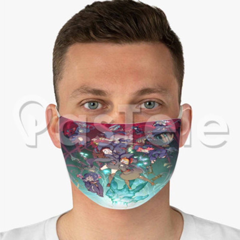Little Witch Academia The Enchanted Parade Custom Fabric Face Mask Polyester Two Layers Cloth