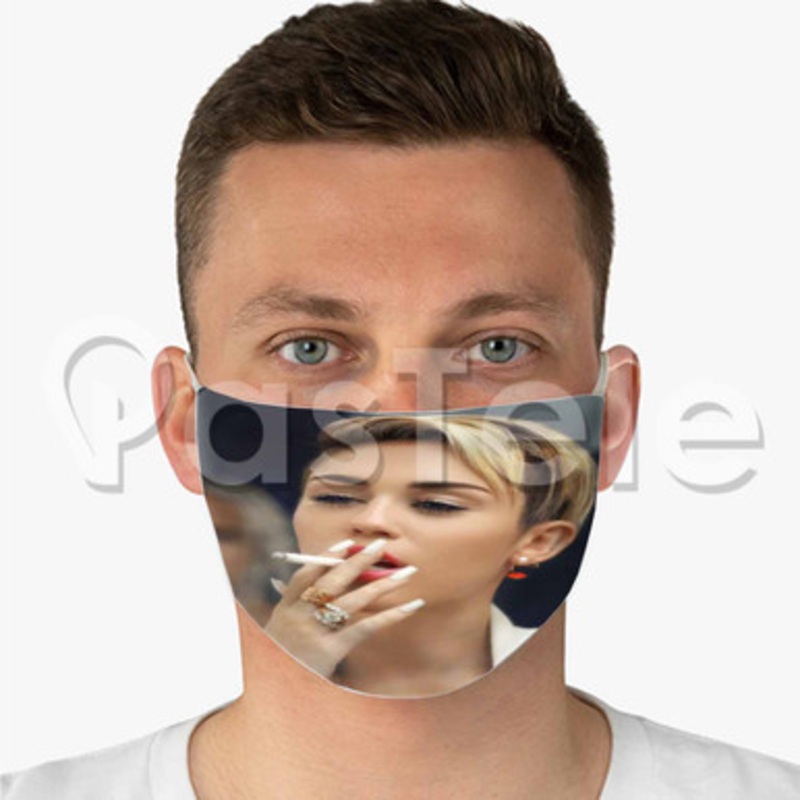 Miley Cyrus Cigarette Custom Fabric Face Mask Polyester Two Layers Cloth