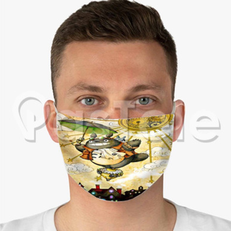 Neighbor Totoro Custom Fabric Face Mask Polyester Two Layers Cloth