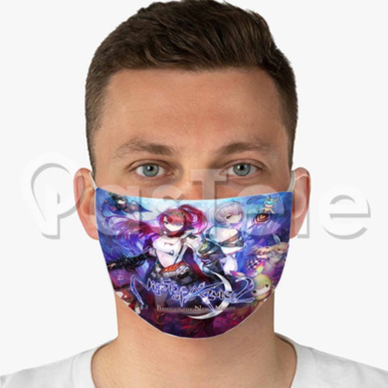 Nights of Azure 2 Bride of The New Moon Custom Fabric Face Mask Polyester Two Layers Cloth