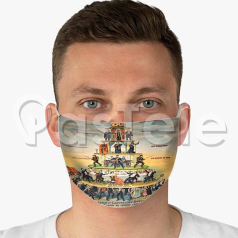 Pyramid of Capitalist Systems Custom Fabric Face Mask Polyester Two Layers Cloth