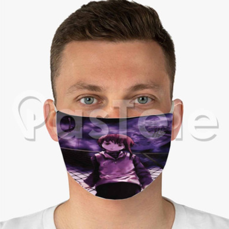 Serial Experiments Lain Custom Fabric Face Mask Polyester Two Layers Cloth