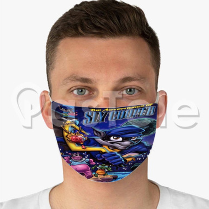 Sly Cooper Custom Fabric Face Mask Polyester Two Layers Cloth