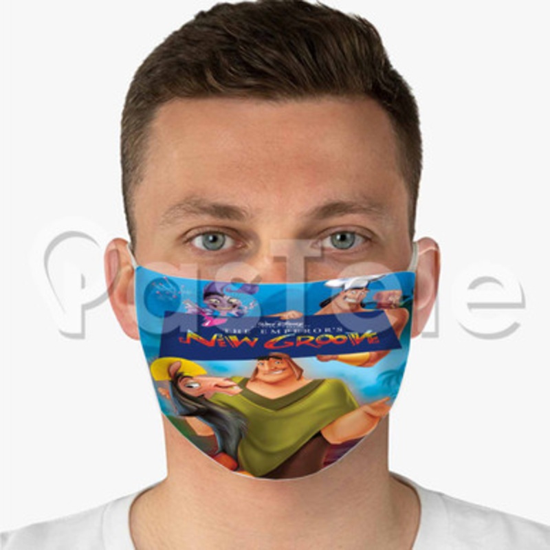 The Emperor s New Groove Custom Fabric Face Mask Polyester Two Layers Cloth