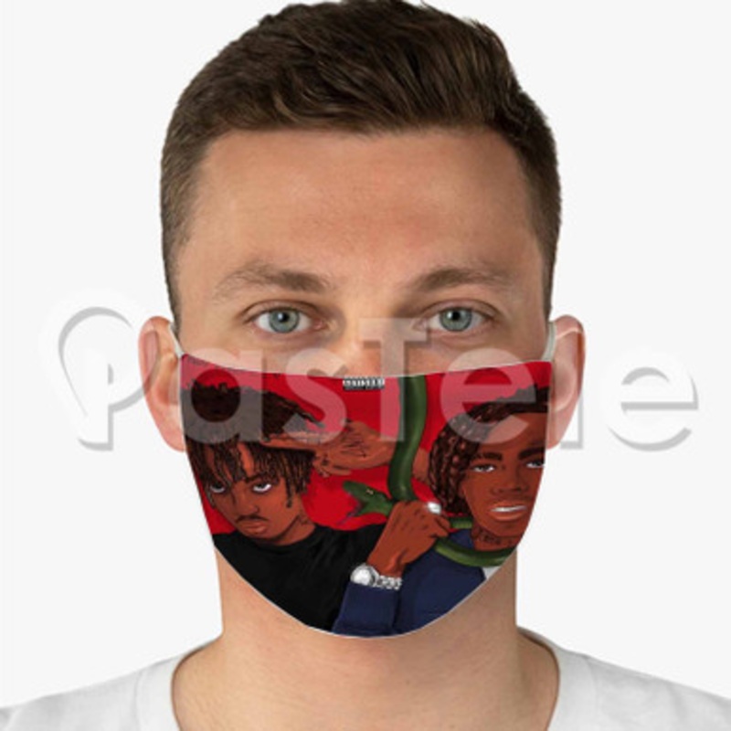 YNW Melly ft Juice WRLD Suicidal Custom Fabric Face Mask Polyester Two Layers Cloth