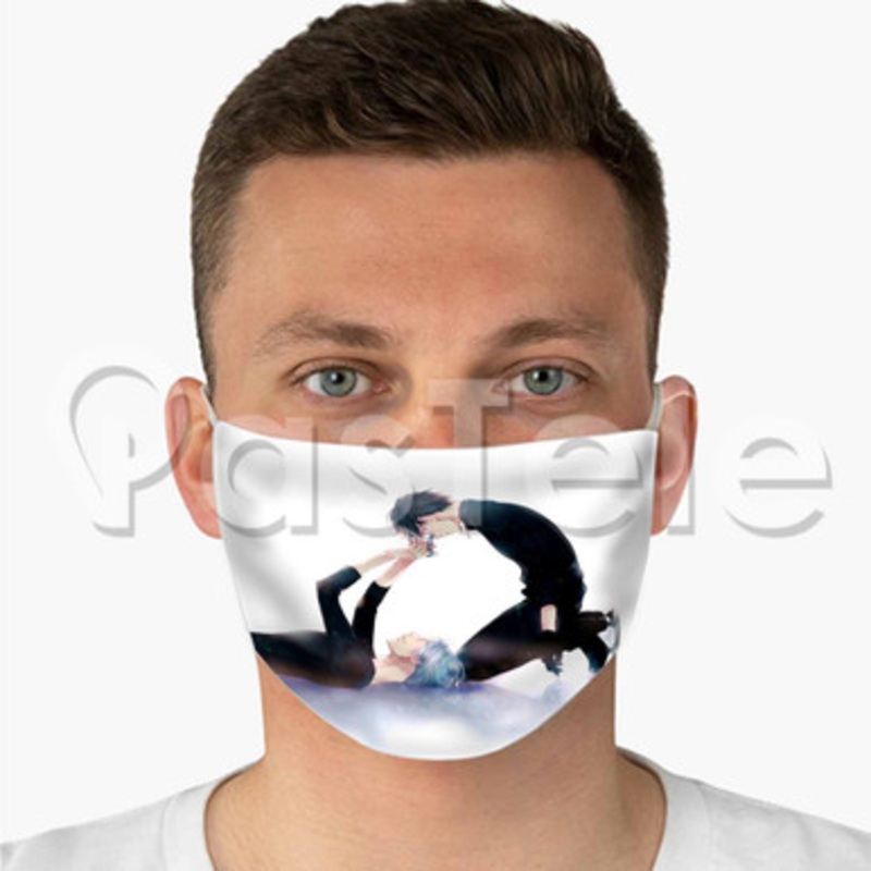 Yuuri Katsuki Viktor Nikiforov Yuri on Ice Custom Fabric Face Mask Polyester Two Layers Cloth