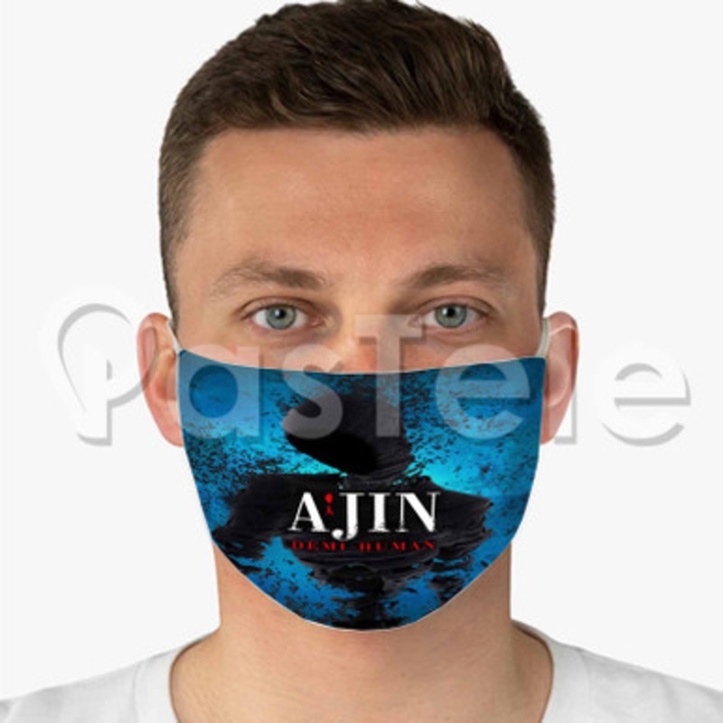 Ajin Demi Human Custom Fabric Face Mask Polyester Two Layers Cloth