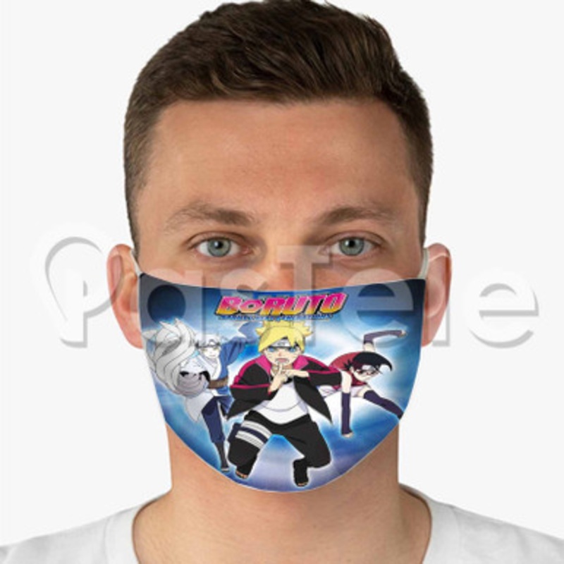 Boruto Nex Generation Custom Fabric Face Mask Polyester Two Layers Cloth
