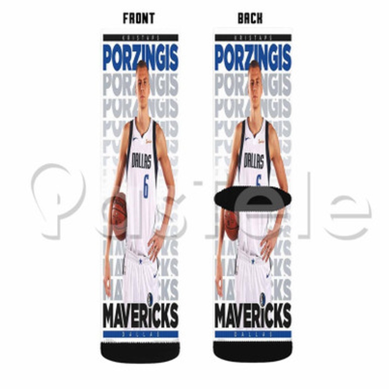 Kristaps Porzingis NBA Dallas Mavericks Custom Personalized Sublimation Printed Socks Polyester Acrylic Nylon Spandex