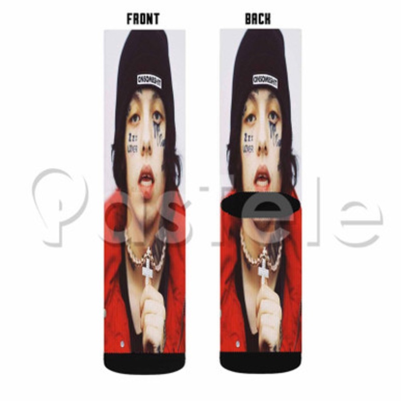Lil Xan Custom Personalized Sublimation Printed Socks Polyester Acrylic Nylon Spandex