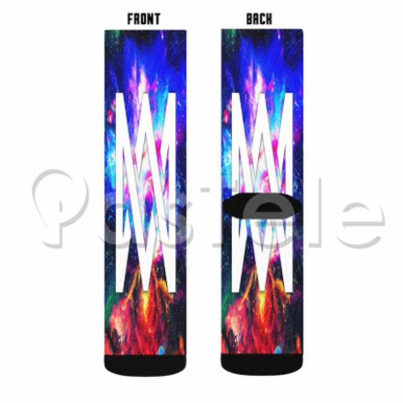 marcus and martinus galaxy Custom Personalized Sublimation Printed Socks Polyester Acrylic Nylon Spandex