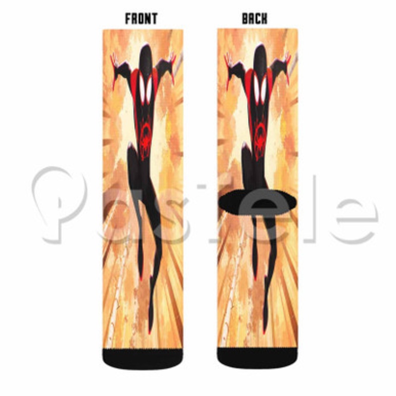 Marvel Spider Man Into the Spider Verse Custom Personalized Sublimation Printed Socks Polyester Acrylic Nylon Spandex