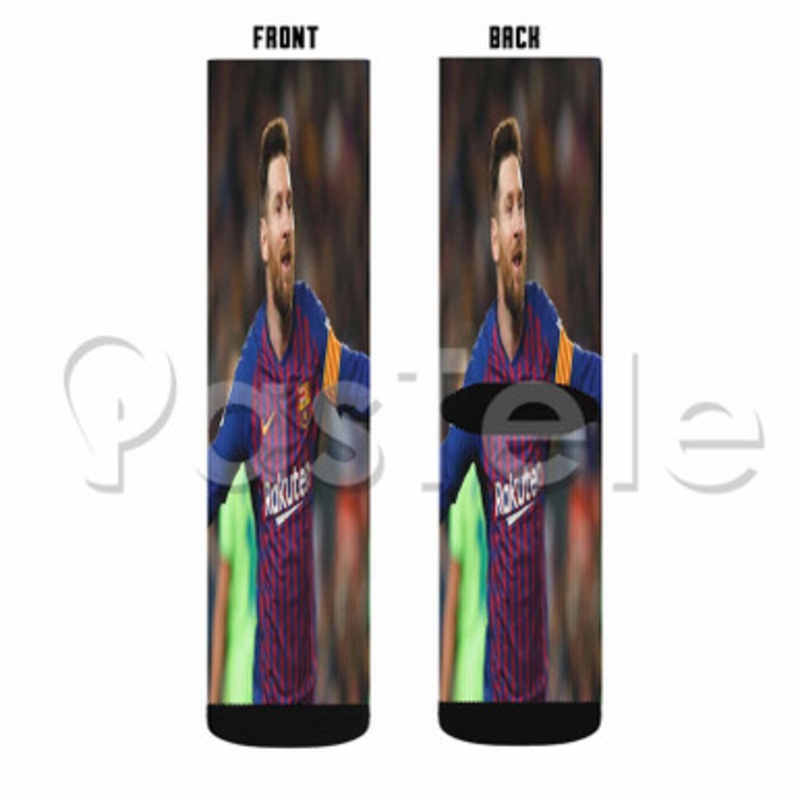 messi Custom Personalized Sublimation Printed Socks Polyester Acrylic Nylon Spandex