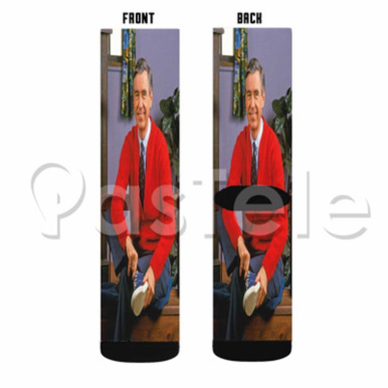Mister Rogers Custom Personalized Sublimation Printed Socks Polyester Acrylic Nylon Spandex
