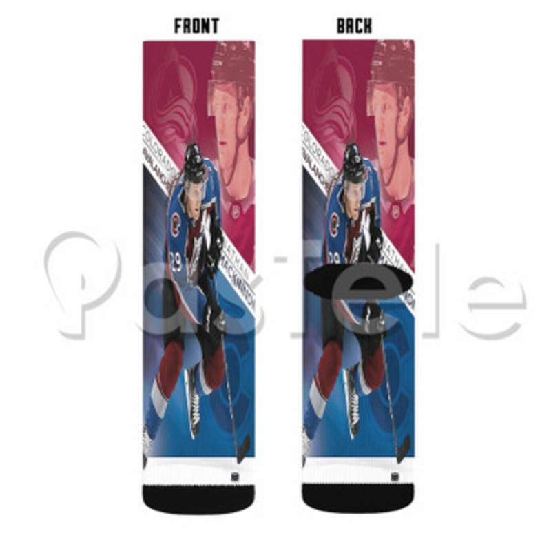 Nathan Mac Kinnon Colorado Avalanche NHL Custom Personalized Sublimation Printed Socks Polyester Acrylic Nylon Spandex