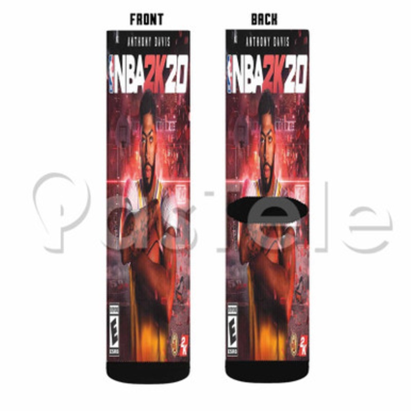 NBA 2 K20 Anthony Davis Custom Personalized Sublimation Printed Socks Polyester Acrylic Nylon Spandex