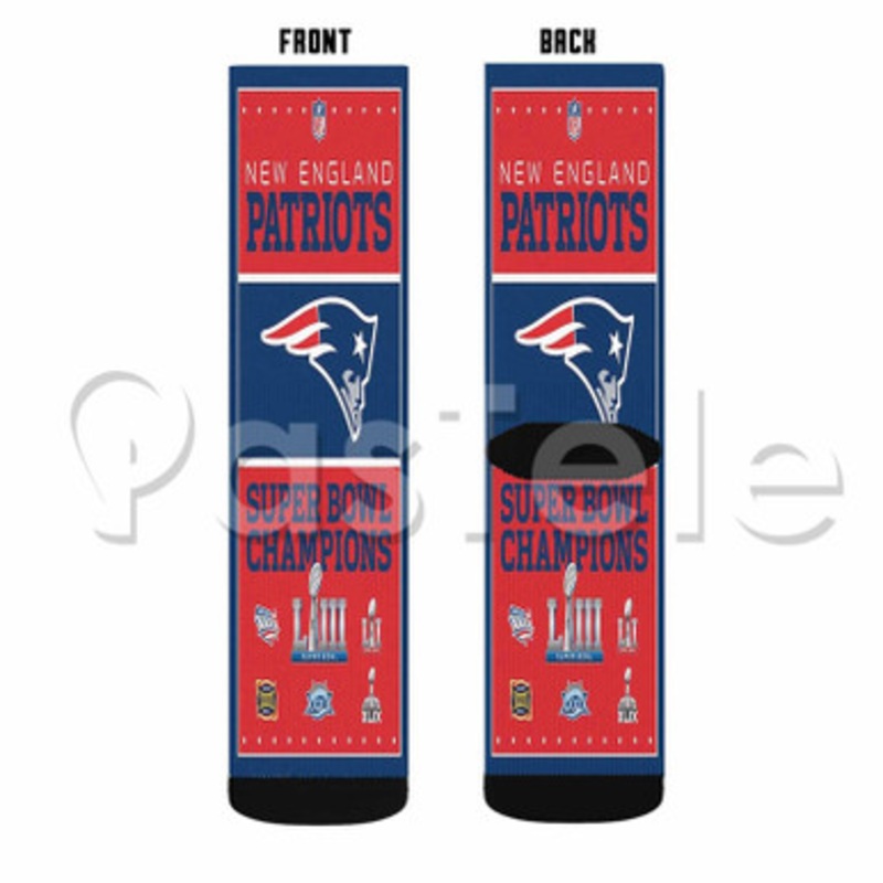 NFL New England Patriots Champions Custom Personalized Sublimation Printed Socks Polyester Acrylic Nylon Spandex