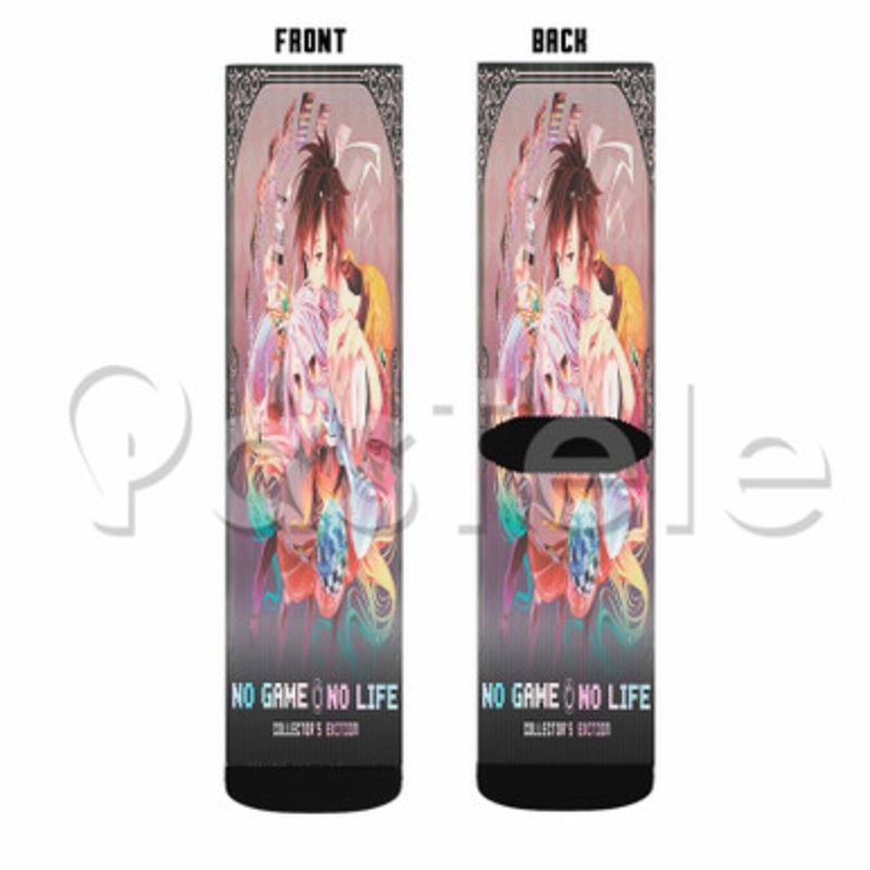 No Game No Life Custom Personalized Sublimation Printed Socks Polyester Acrylic Nylon Spandex