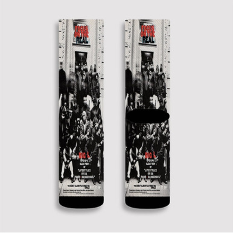 Pastele Big L Focus On The Real Custom Socks Sublimation Awesome Printed Sports Elite Socks Polyester Cushioned Bottoms Gym Gymnastic Running Yoga School Skatebording Basketball Spandex