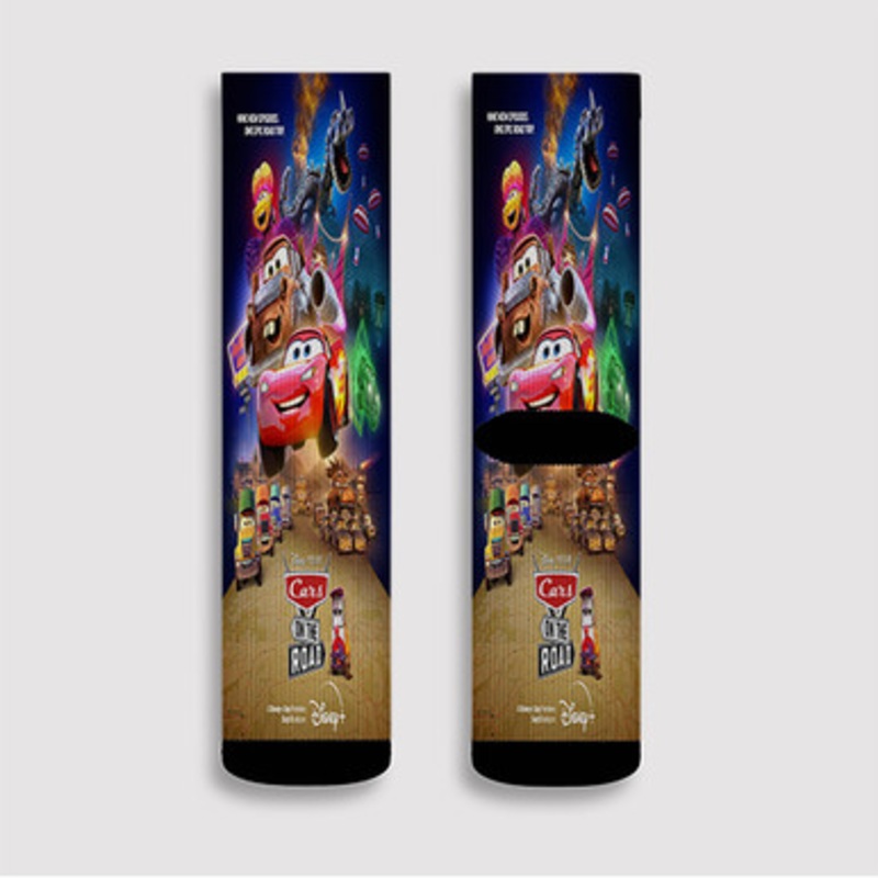 Pastele Cars on the Road TV Series Custom Socks Sublimation Awesome Printed Sports Elite Socks Polyester Cushioned Bottoms Gym Gymnastic Running Yoga School Skatebording Basketball Spandex