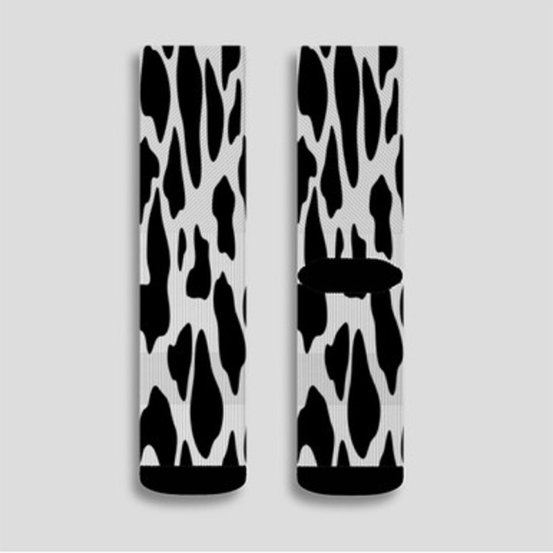 Pastele Cow Custom Socks Sublimation Awesome Printed Sports Elite Socks Polyester Cushioned Bottoms Gym Gymnastic Running Yoga School Skatebording Basketball Spandex