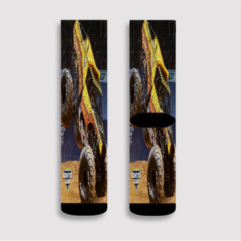 Pastele Earth Shaker Monster Truck Custom Socks Sublimation Awesome Printed Sports Elite Socks Polyester Cushioned Bottoms Gym Gymnastic Running Yoga School Skatebording Basketball Spandex
