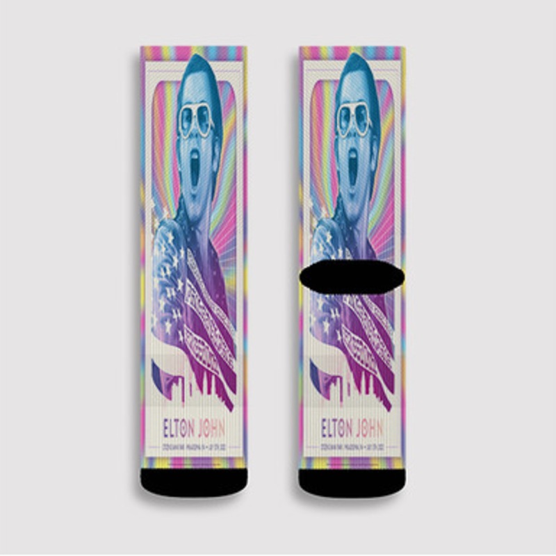 Pastele Elto John 2022 Custom Socks Sublimation Awesome Printed Sports Elite Socks Polyester Cushioned Bottoms Gym Gymnastic Running Yoga School Skatebording Basketball Spandex