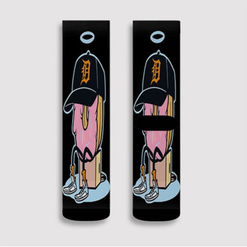 Pastele J Dilla Donuts Custom Socks Sublimation Awesome Printed Sports Elite Socks Polyester Cushioned Bottoms Gym Gymnastic Running Yoga School Skatebording Basketball Spandex