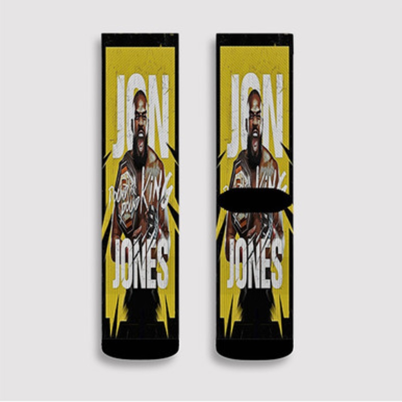 Pastele Jon Jones UFC Custom Socks Sublimation Awesome Printed Sports Elite Socks Polyester Cushioned Bottoms Gym Gymnastic Running Yoga School Skatebording Basketball Spandex