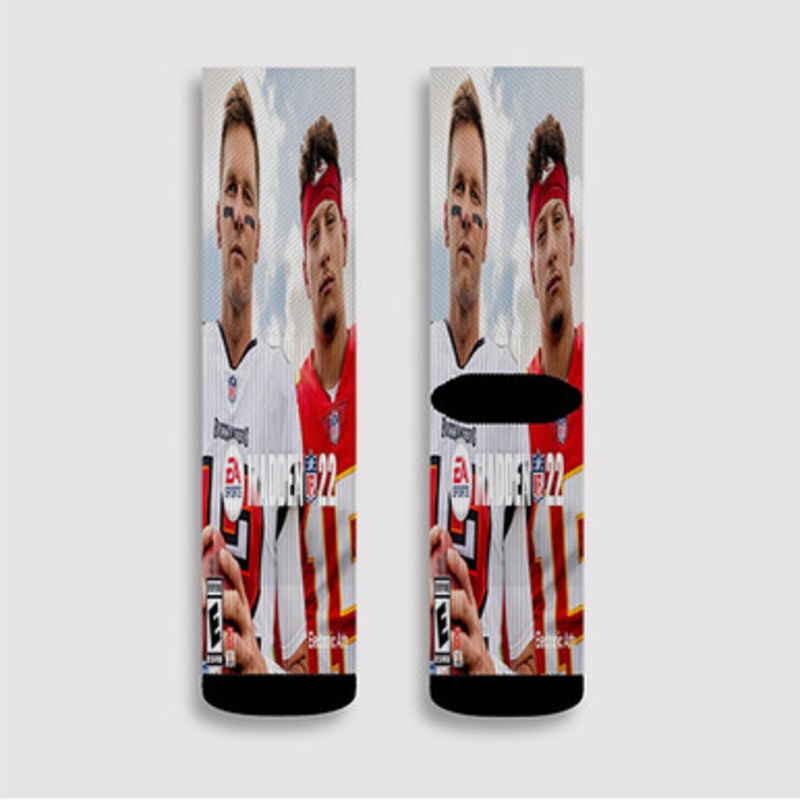 Pastele Madden NFL 22 Custom Socks Sublimation Awesome Printed Sports Elite Socks Polyester Cushioned Bottoms Gym Gymnastic Running Yoga School Skatebording Basketball Spandex