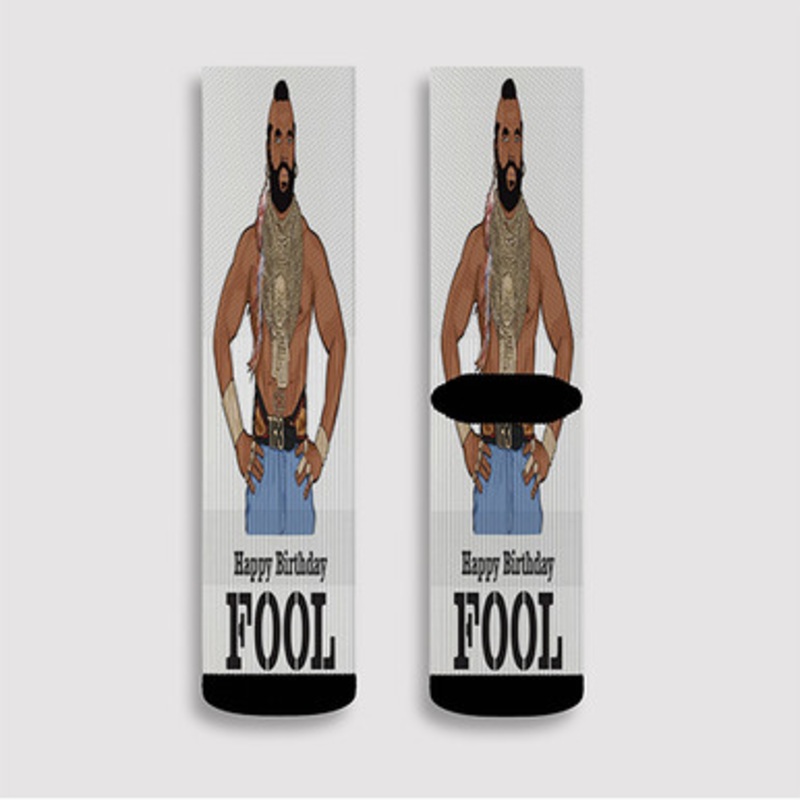 Pastele Mr T Happy Birthday Fool Custom Socks Sublimation Awesome Printed Sports Elite Socks Polyester Cushioned Bottoms Gym Gymnastic Running Yoga School Skatebording Basketball Spandex