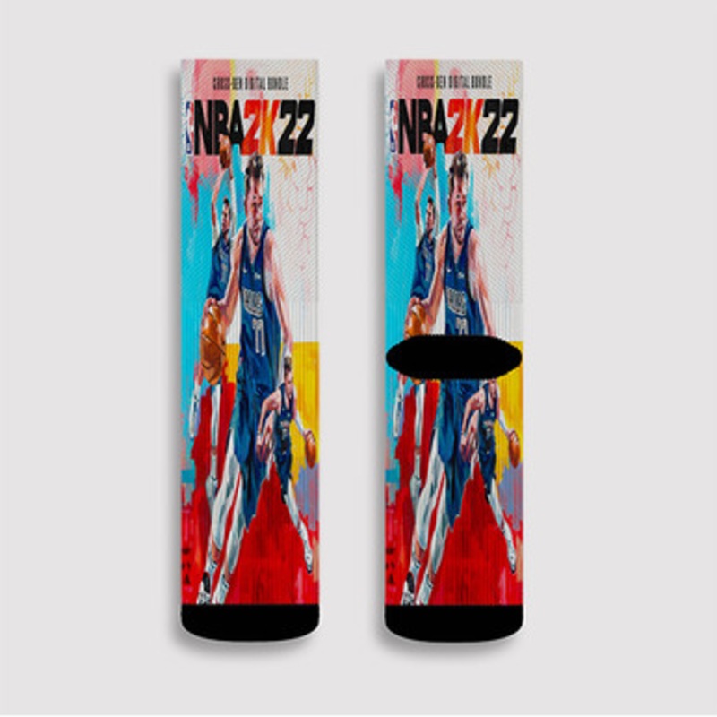 Pastele NBA 2k22 Custom Socks Sublimation Awesome Printed Sports Elite Socks Polyester Cushioned Bottoms Gym Gymnastic Running Yoga School Skatebording Basketball Spandex