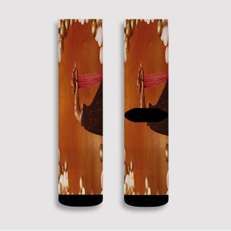 Pastele Sudan Archives Natural Brown Prom Queen Custom Socks Sublimation Awesome Printed Sports Elite Socks Polyester Cushioned Bottoms Gym Gymnastic Running Yoga School Skatebording Basketball Spandex