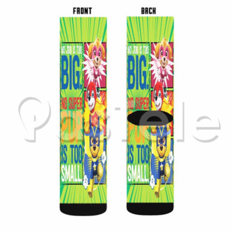 Paw Patrol Super Pups Custom Personalized Sublimation Printed Socks Polyester Acrylic Nylon Spandex