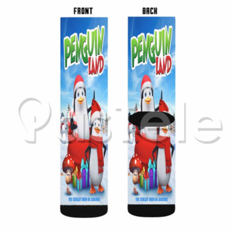 Penguin Land Custom Personalized Sublimation Printed Socks Polyester Acrylic Nylon Spandex