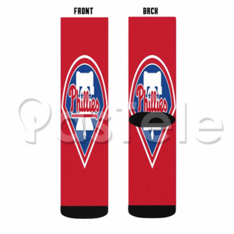 Philadelphia Phillies Custom Personalized Sublimation Printed Socks Polyester Acrylic Nylon Spandex