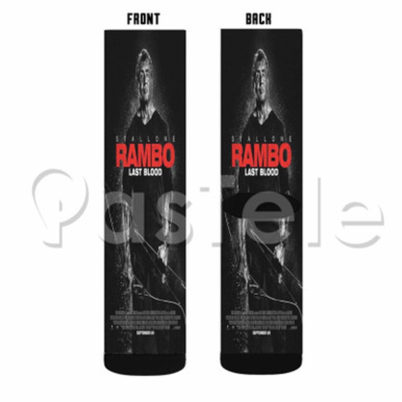 Rambo Last Blood Custom Personalized Sublimation Printed Socks Polyester Acrylic Nylon Spandex
