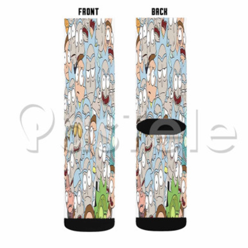 Rick and Morty Outnumbered Custom Personalized Sublimation Printed Socks Polyester Acrylic Nylon Spandex