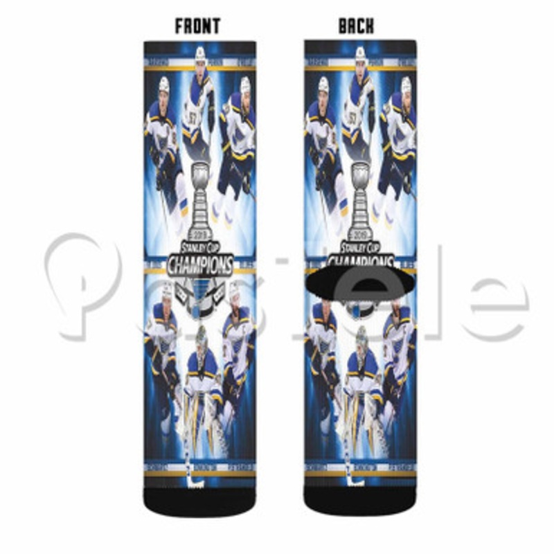 Saint Louis Blues NHL Finals Champions Custom Personalized Sublimation Printed Socks Polyester Acrylic Nylon Spandex